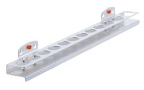 Nusshalter, D9x25, 1x27, 1x32, 1x35 mm, für 12 Nüsse, BxTxH 390x45x30 mm, ähnlich RAL 9006 aluminium