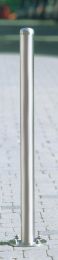 Edelstahlsperrpfosten, rund, Durchm. 61 mm, herausnehmbar aus Bodenhalterung, ohne Verriegelung, mit Abschlusskappe