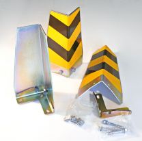 Ecken-Anfahrschutz-Set, seitlicher Schutz, mit Innenwinkel, inkl. Schrauben und Winkel, gelb/schwarz, Höhe 400 mm
