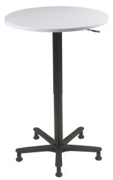 Hammerbacher Säulentisch, Durchm.xH 800x720-1140 mm, Gasdruckfeder, Tischplatte 25 mm lichtgrau, Gestell schwarz, inkl. Gleiter und 5 Rollen, 2 mit Feststeller, VST08/5/D