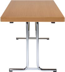 Klapptisch, BxTxH 1200x800x720 mm, 4-Fuß-Gestell aus Rundrohr, Tischplatte aufgedoppelt 65 mm, weiß