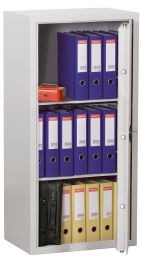 Aktentresor, Sicherheitsstufe A + S1, BxTxH 426x380x806 mm, Volumen 103 l, 2 Böden, Kapazität 10 Ordner, RAL 7035 lichtgrau