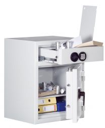 Schubladentresor, Sicherheitsstufe Kl. I, BxTxH 650x550x800 mm, Volumen 53 l, RAL 7035 lichtgrau