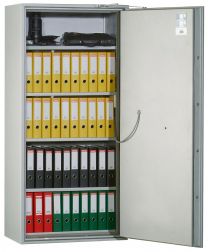 Dokumentenschrank, Sicherheitsstufe Kl. II, S60P, BxTxH 595x497x503 mm, Volumen 53 l, 1 Boden, Kapazität 5 Ordner, RAL 7035 lichtgrau