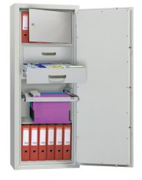 Wertschutzschrank, Sicherheitsstufe Kl. 0/N, BxTxH 530x415x355 mm, Vol. 35 l, 1 Boden, RAL 7035 lichtgrau