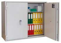 Dokumentenschrank, Sicherheitsstufe B + S2, S60P, BxTxH 975x459x901 mm, Volumen 206 l, 1 Boden, Kapazität 22 Ordner, 2-türig, RAL 7035 lichtgrau