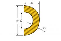 Rohrschutz -  gelb/schwarz - Bogen -  40 mm / 85 mm