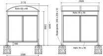 Raucherunterstand für bis 12 Personen, BxTxH 2500x2170x2635 mm, Erweiterungsmodell ohne Wand-Verkleidung, anthrazit