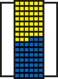 Flügeltürenschrank, BxTxH 680x280x2150 mm, RAL 5007 brillantblau, Fachlast 50 kg, mit Sichtlagerkästen: 57xGr. 5 gelb, 57xGr. 5 blau