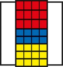 Flügeltürenschrank, BxTxH 950x420x1950 mm, RAL 6011 resedagrün, Fachlast 80 kg, mit Kästen: 12xGr. 3 rot, 8xGr. 3z blau, 12xGr. 3z gelb