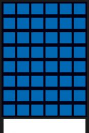 Stationäres Montageregal mit Sichtlagerkästen, einseitig, Anzahl Kästen: 48xGr. 4, BxTxH 1010x400x1510 mm