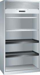 Lista Rollladenschrank, BxTxH 1000x580x1950 mm, 2 Verstellböden, 2 Auszugböden, RAL 5012, Rolllade grau, 58.402.010