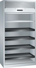 Lista Rollladenschrank, BxTxH 1000x580x1950 mm, 2 Verstellböden, 4 Auszugböden, RAL 5012, Rolllade grau, 58.403.010