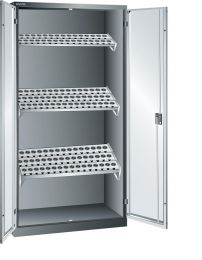 Lista CNC-Flügeltürenschrank, BxTxH 1038x691x1950 mm, je 8 Werkzeugrahmen mit Träger, 112 Halter ISO-SK 40, RAL 7035, 78.984.020