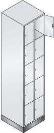 CP Fächerschrank, 2x5 Fächer, Fachbreite innen 190 mm, BxTxH 460x480x1950 mm, RAL 7035/5012