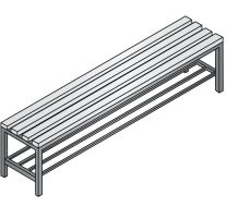 CP Sitzbank, Kunststoffleisten, mit Schuhrost, TxH 353x420 mm, Länge 1000 mm, RAL 7021