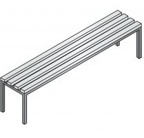 CP Sitzbank, Kunststoffleisten, ohne Schuhrost, TxH 353x420 mm, Länge 1960 mm, RAL 7021