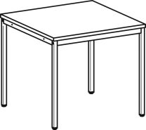 Schreibtisch, BxTxH 800x800x720 mm, 4-Fuß-Gestell lichtgrau, Platte buche