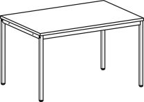 Schreibtisch, BxTxH 1200x800x720 mm, 4-Fuß-Gestell lichtgrau, Platte buche