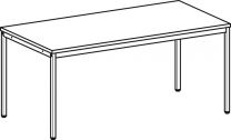 Schreibtisch, BxTxH 1600x800x720 mm, 4-Fuß-Gestell lichtgrau, Platte buche