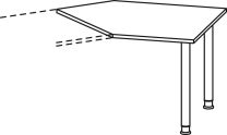 Anbautisch, BxTxH 1060x1225x680-800 mm, höhenverstellbar, rechts zu montieren, Platte ahorn, Stützfüße anthrazit