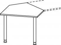 Anbautisch, BxTxH 1060x1225x680-800 mm, höhenverst., links zu montieren, Platte lichtgrau, Stützfüße silber