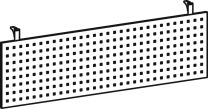 Schreibtisch-Sichtblende, gelocht, silber, BxH 1600x400 mm