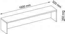 Hammerbacher Thekenaufsatz, BxTxH 1600x320x350 mm, ahorn, VWB16/3
