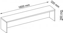 Hammerbacher Thekenaufsatz, BxTxH 1600x320x350 mm, buche, VWB16/6
