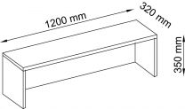 Hammerbacher Thekenaufsatz, BxTxH 1200x320x350 mm, ahorn, VWB12/3