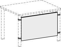 Sichtblende, BxH 1000x475 mm, lichtgrau, inkl. Montagesatz