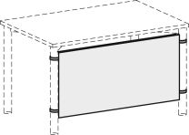 Sichtblende, BxH 1200x475 mm, lichtgrau, inkl. Montagesatz