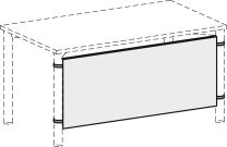 Sichtblende, BxH 1400x475 mm, lichtgrau, inkl. Montagesatz