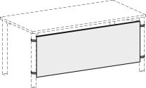 Sichtblende, BxH 1600x475 mm, lichtgrau, inkl. Montagesatz