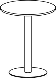 Steh-Tisch, Durchm.xH 900x1100 mm, Rund, Plattenfarbe ahorn, Säule silber, Tellerfuß anthrazit