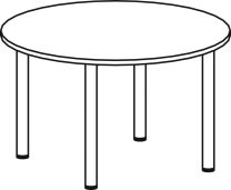 Konferenztisch, Durchm.xH 1200x720 mm, Rund, 4-Fuß-Gestell, Platten-/Gestellfarbe ahorn/silber