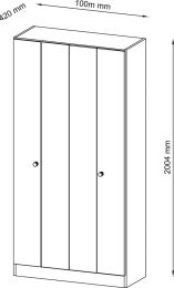 Hammerbacher Büro-Flügeltürenschrank mit Falttüren, BxTxH 1000x420x2004 mm, 5 OH, 4 Böden, ahorn, V6900/3/3/SG