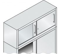 CP Schiebetürenschrank, BxTxH 1200x400x500 mm, 1 OH, Korpus/Türen RAL 7021 schwarzgrau