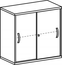 Büro-Schiebetürenschrank, BxTxH 800x425x768 mm, 2 OH, 1 Boden, Schloss, ahorn