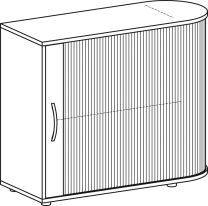 Rollladenschrank, BxTxH 1000x400x830 mm, 2 OH, 1 Boden, Justierfüße, Korpus/Rollladen lichtgrau/silber