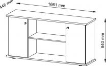 Hammerbacher Sideboard, BxTxH 1661x448x840 mm, 2 Zwischenwände, 2 Holztüren, 1 Boden, lichtgrau, VSB2T/5/5/SG