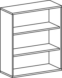 Büroregal, BxTxH 1000x425x1152 mm, 3 OH, 2 Böden, lichtgrau