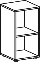 Büroregal, BxTxH 400x400x752 mm, 2 OH, 1 Boden, Justierfüße, lichtgrau