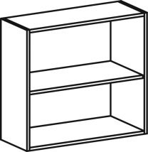 Büroregal, BxTxH 800x400x752 mm, 2 OH, 1 Boden, Justierfüße, ahorn