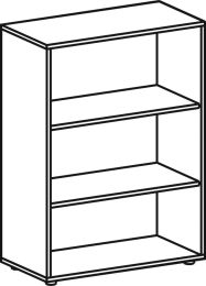 Büroregal, BxTxH 800x400x1104 mm, 3 OH, 2 Böden, Justierfüße, lichtgrau