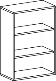 Büroregal, BxTxH 800x425x1152 mm, 3 OH, 2 Böden, ahorn