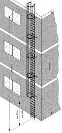 Zarges Wandhalter, Stahl, verzinkt, U-Bügel, zuSteigleitern verstellbar von 250-350 mm, 43259