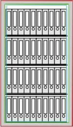 Dokumentenschrank, Sicherheitsstufe Kl. I, S60P, BxTxH 886x445x1550 mm, Volumen 340 l, 3 Böden, Kapazität 40 Ordner, RAL 7035 lichtgrau