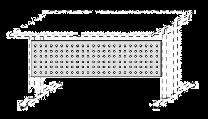 Schreibtisch-Sichtblende, gelocht, silber, BxH 1200x400 mm