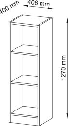 Hammerbacher Büroregal, BxTxH 406x400x1270 mm, 3 OH, 2 Böden, lichtgrau, V6050/5